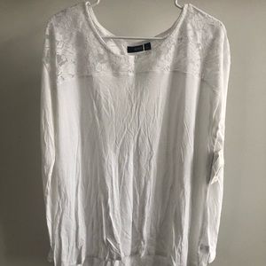 A.N.A NWT’s white shirt with lace shoulders